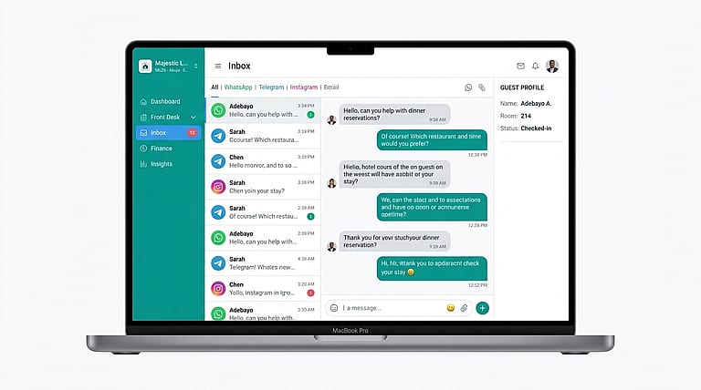 Unified inbox — WhatsApp, Telegram, Instagram and email in one place Lodgestatus Bonifade Technologies